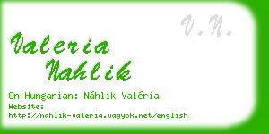 valeria nahlik business card
