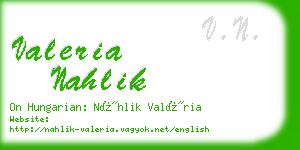valeria nahlik business card